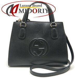 GUCCI Soho Handbag Leather Black